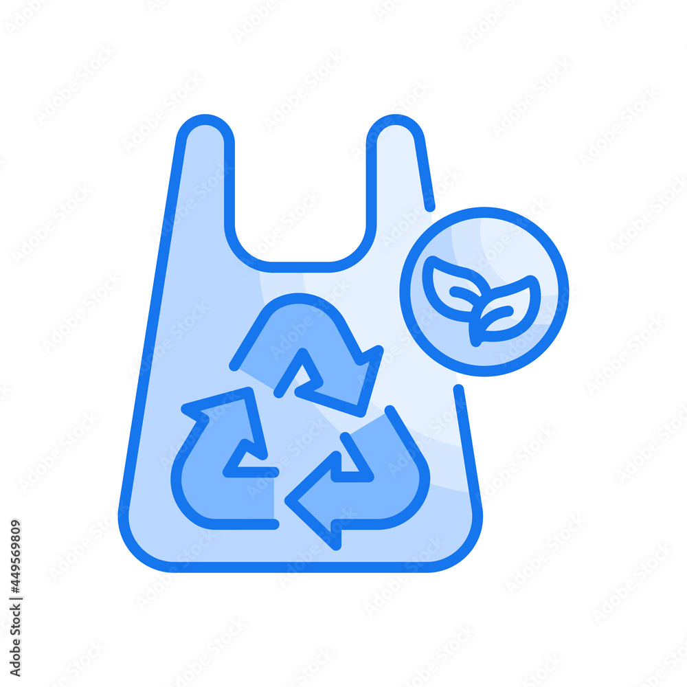 Eco bag vector blue colours icon style illustration. EPS 10 file Eco bag vector blue colours icon style illustration. EPS 10 file