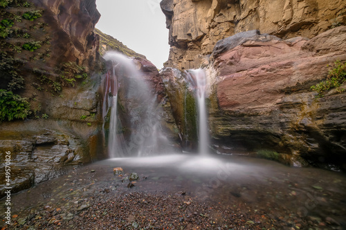 Beautiful waterfalls in Wadi Nakhlan in Al Sayani District  Ibb Governorate  Yemen.