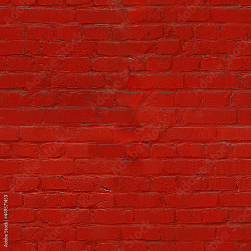Texture brick red wall painted with paint, seamless texture.