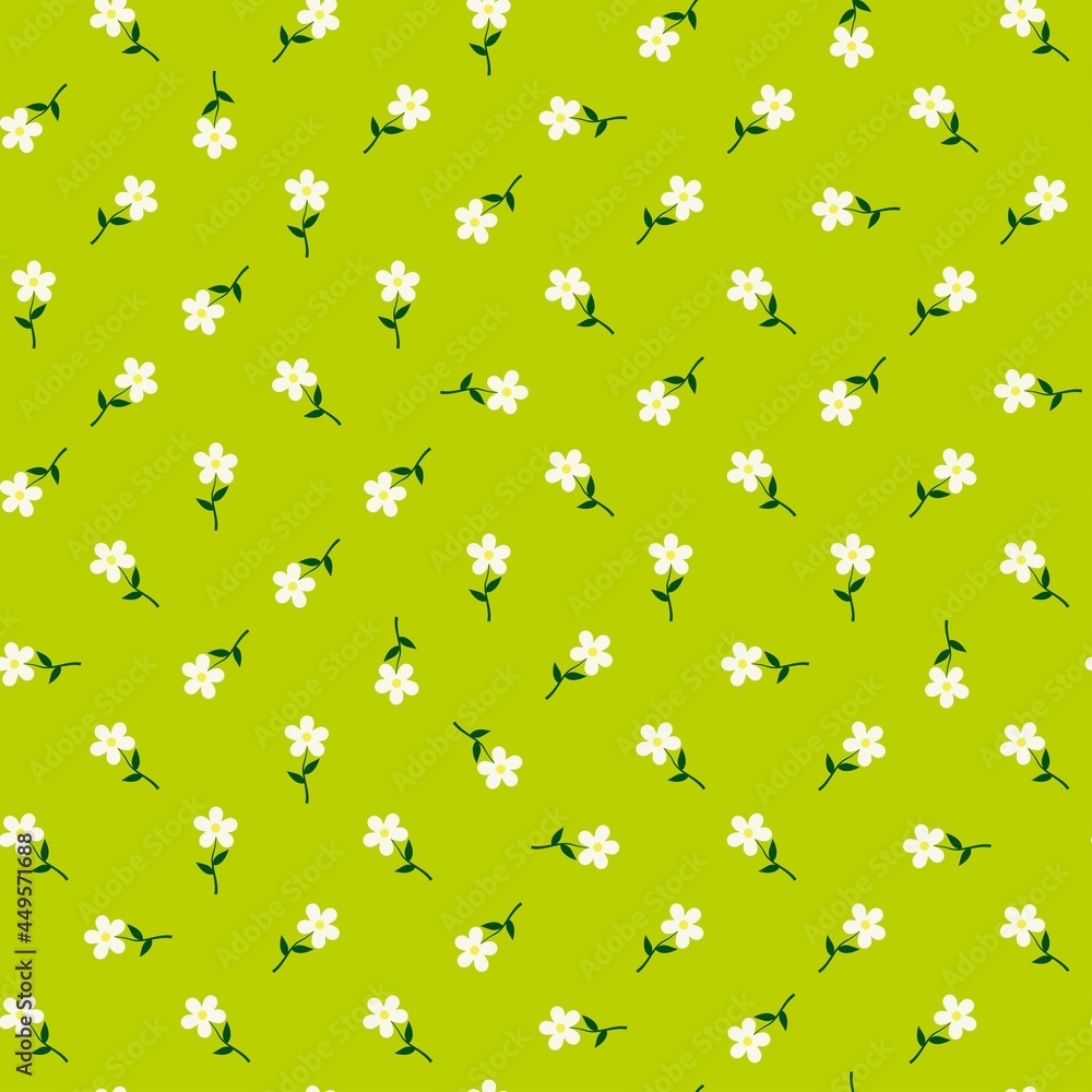 flowers seamless print. white daisies vector print for clothes or prints flowers seamless print. white daisies vector print for clothes or prints