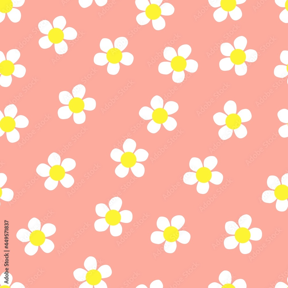 flowers seamless print. white daisies vector print for clothes or prints flowers seamless print. white daisies vector print for clothes or prints