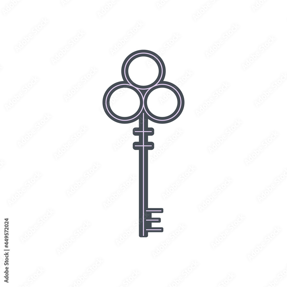 cartoon magic key isolated on white background cartoon magic key isolated on white background