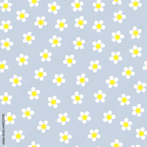 flowers seamless print. white daisies vector print for clothes or prints