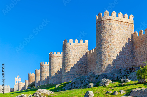 City walls of Avila in Spain photo