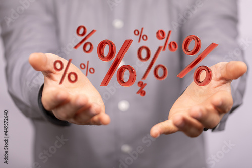 Blurred sale background percent 3d