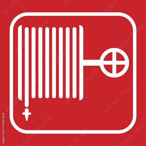 Fire hose sticker alarm red sign