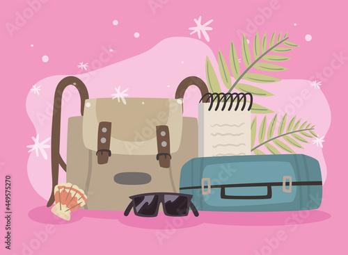 suitcases and summer icons