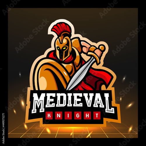 Medieval knight mascot. esport logo design