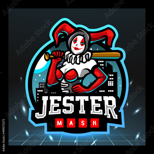 Jester mascot. esport logo design