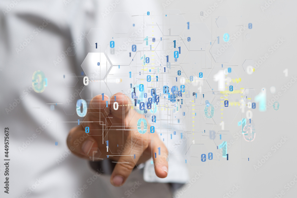 Neural network 3D illustration. Big data and cybersecurity Neural network 3D illustration. Big data and cybersecurity