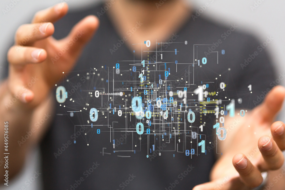 Connecting lines and dots.Big data visualization Connecting lines and dots.Big data visualization