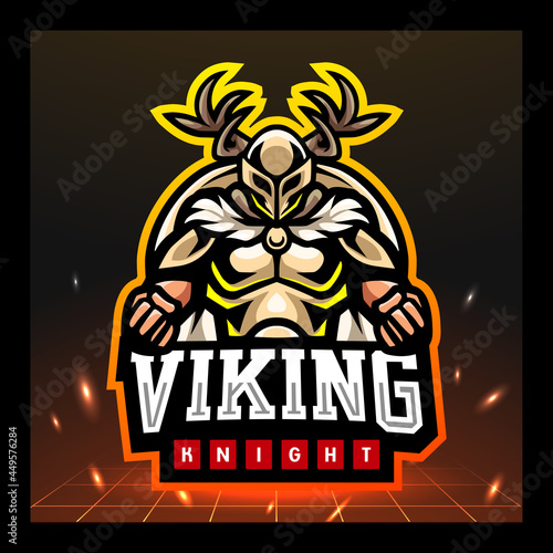 Viking knight mascot. esport logo design