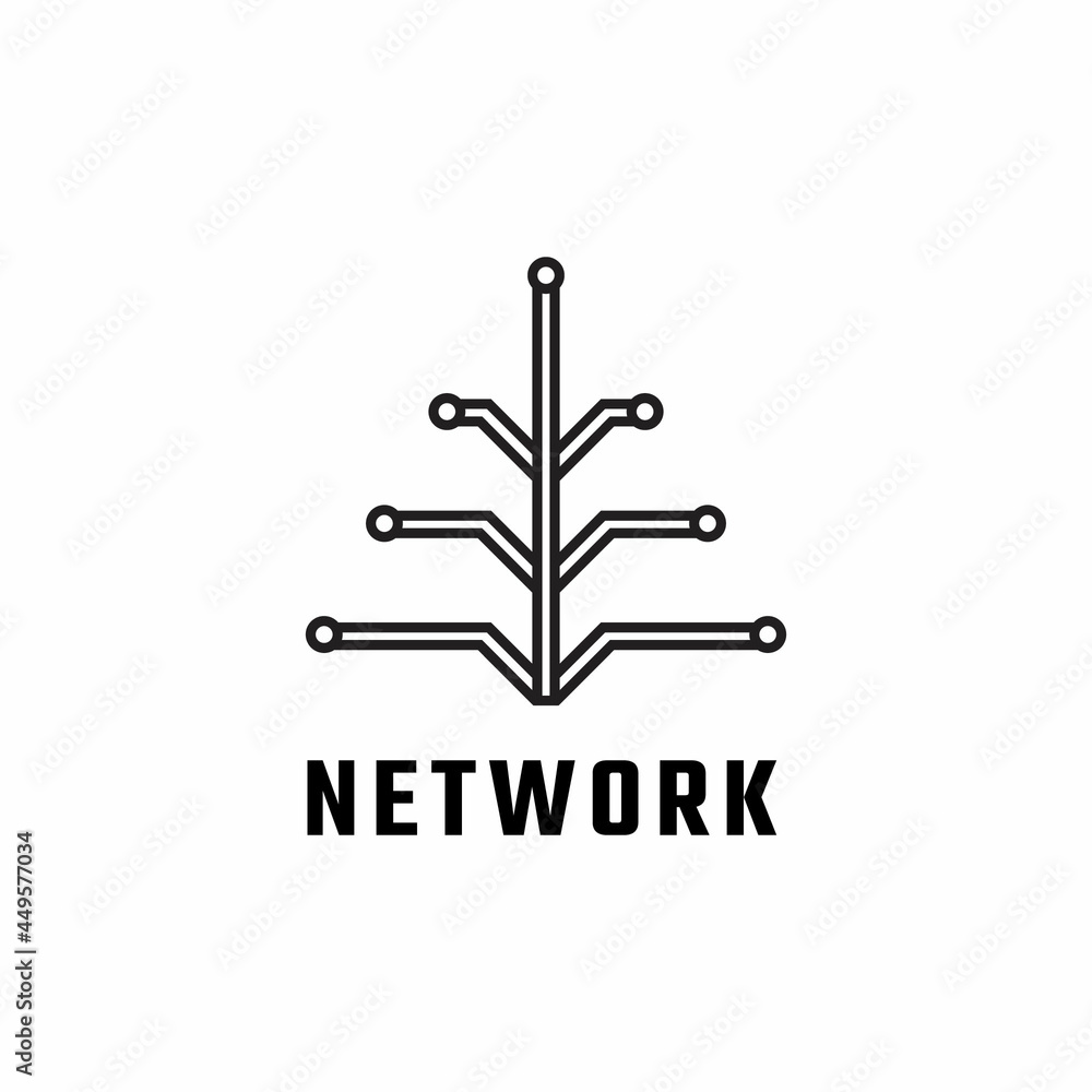 Logo Vector Triangle Networking Connection Digital Web Data Template