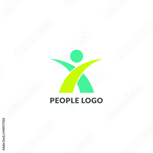 Logo Vector Modern Minimal Happy People Success Friendship Support