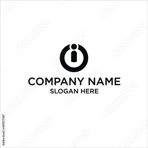 OI  logo design in vector for Awesome minimal trendy professional logo design template on black color..