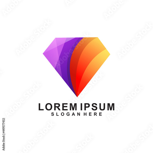 Diamond gradient color logo design