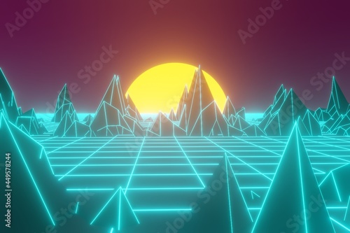 80 style retro futuristic background