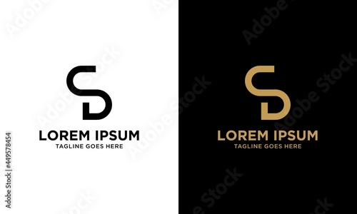 Letter CD Logo Design, Creative Minimal CD Monogram In Black and Gold Color
