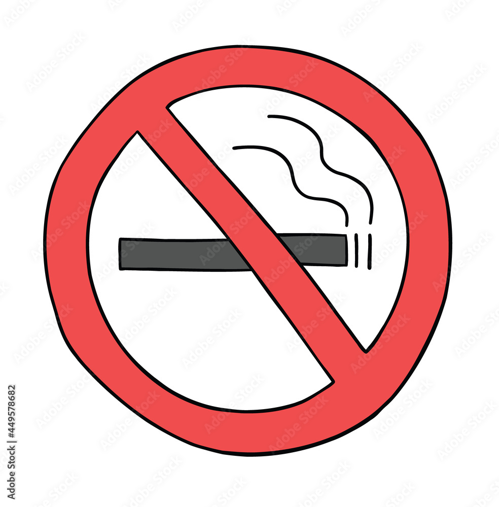 Cartoon no smoking sign, vector illustration Cartoon no smoking sign, vector illustration