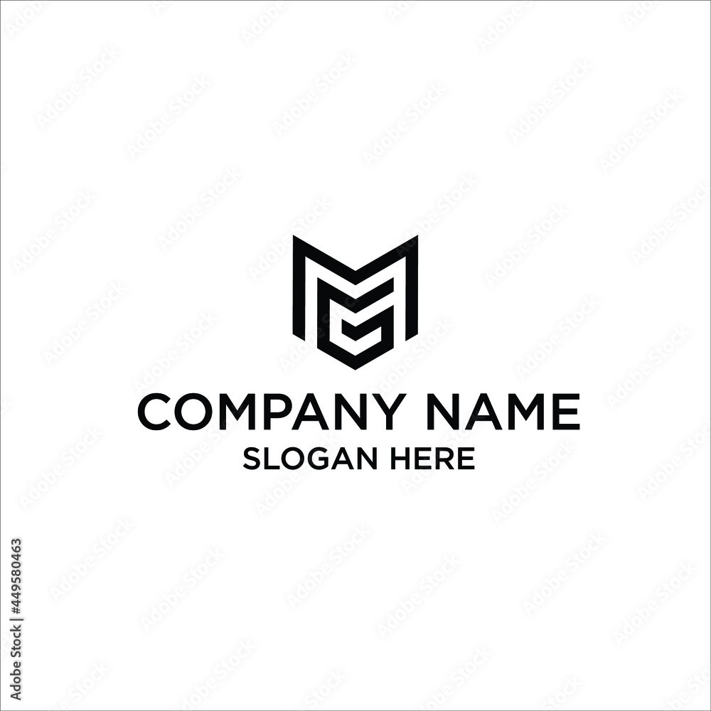 Logo design of MG in vector for construction, home, real estate, building, property. Minimal awesome trendy professional logo design template on black ..