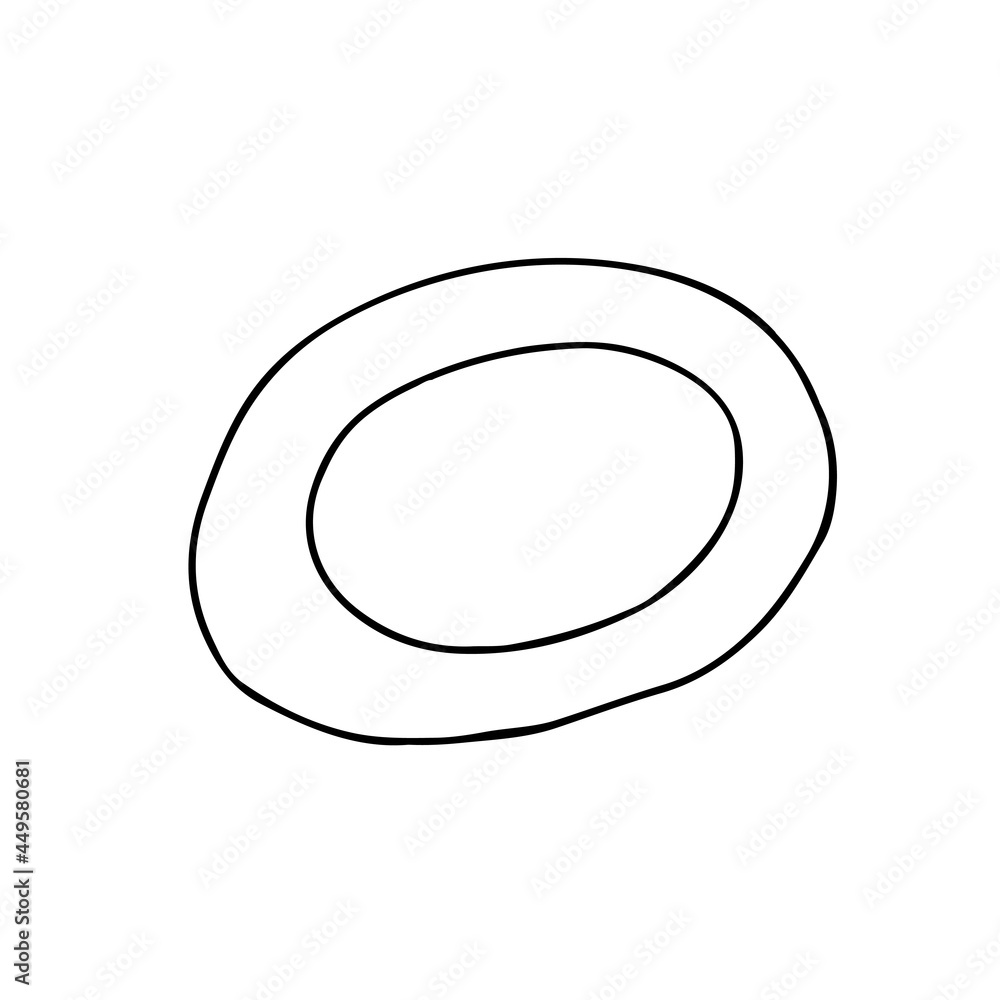 Black and white hand drawing outline vector illustration of a plate isolated on a white background Black and white hand drawing outline vector illustration of a plate isolated on a white background