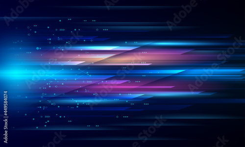 Modern abstract high-speed movement. Colorful dynamic motion on blue background. Movement template for banners, presentations, flyers, posters. Vector illustration.