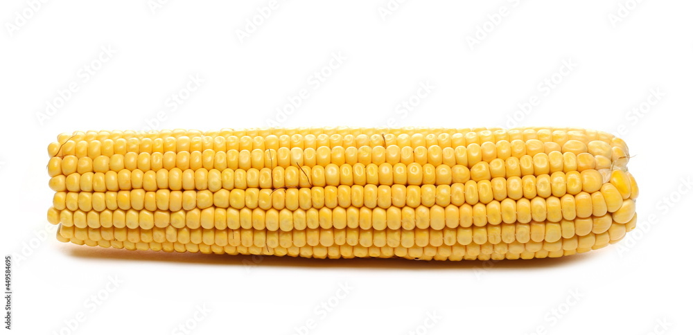 Fresh cob of corn isolated on white background Fresh cob of corn isolated on white background