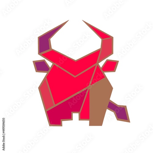 abstract isolated bull illustration