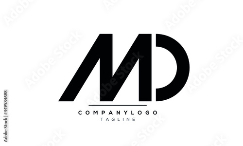 Abstract Letter Initial MD DM Vector Logo Design Template
