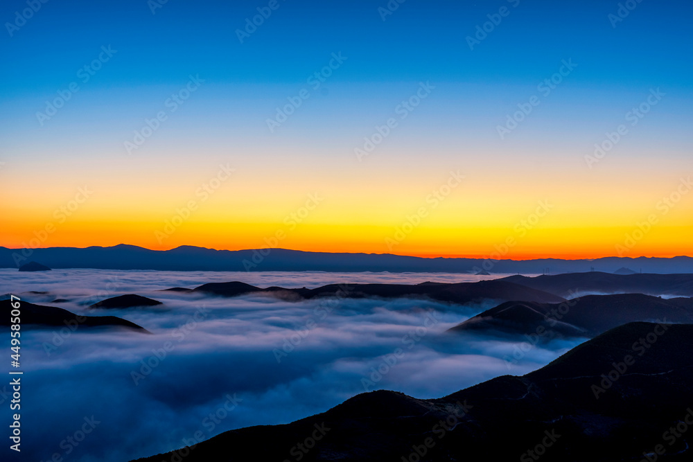 Cloud Inversion, sunrise, mountains, valley, fog