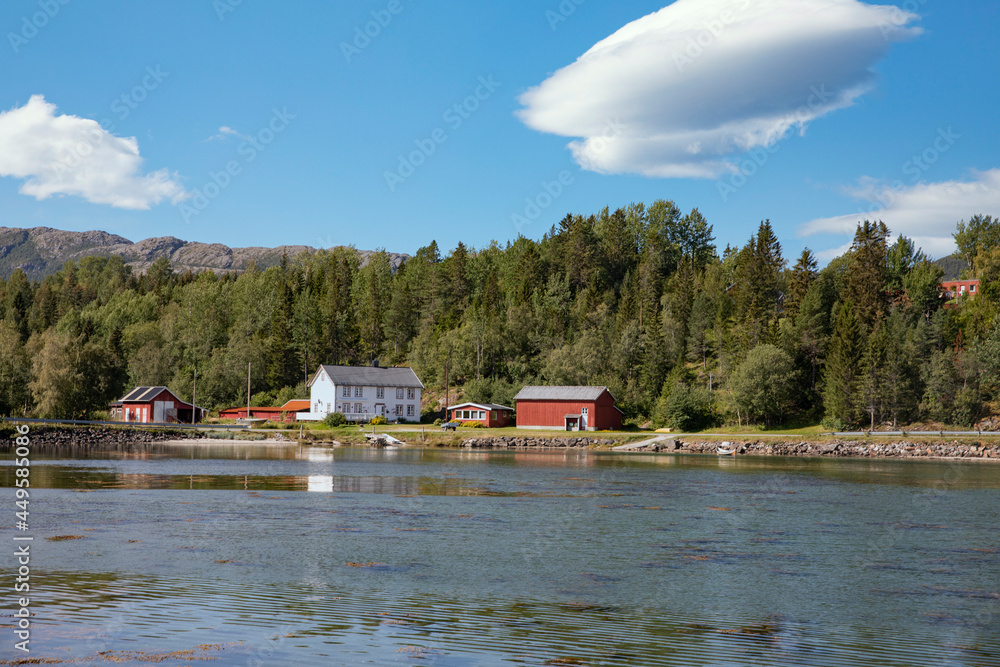 Travel stop at Fiskeosen in Bindal municipality on a great summer day,Helgeland,Nordland county,scandinavia,Europe Travel stop at Fiskeosen in Bindal municipality on a great summer day,Helgeland,Nordland county,scandinavia,Europe