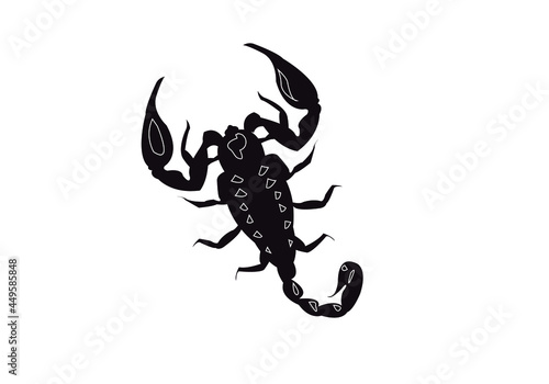 Icono negro de escorpión en fondo blanco. © Gabrieuskal