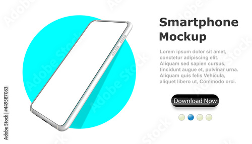 Smartphone frame less blank screen. Mockup generic device. Vector realistic violet smartphone template. Telephone frame with blank display isolated