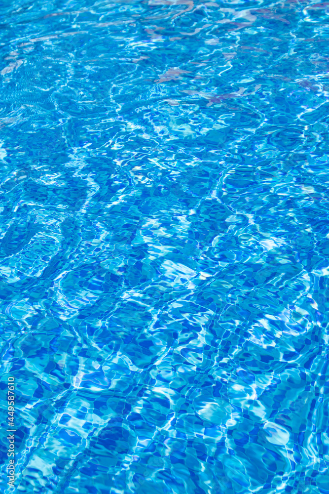 bright blue pool water in daylight