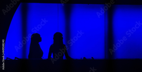 Foto Some Female DJs and possibly a singer are getting ready to perform in the nightclub before the opening