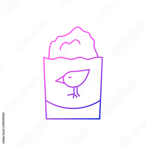 Chicken cutlet outline icon. Taiwanese fried street food. Oriental crispy breading meat. Isolated vector illustration