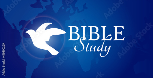 Bible Study Background Illustration Design with Dove