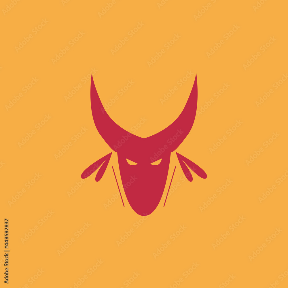 Red Buffalo logo isolated on a yellow background Stock Vector | Adobe Stock Red Buffalo logo isolated on a yellow background Stock Vector | Adobe Stock