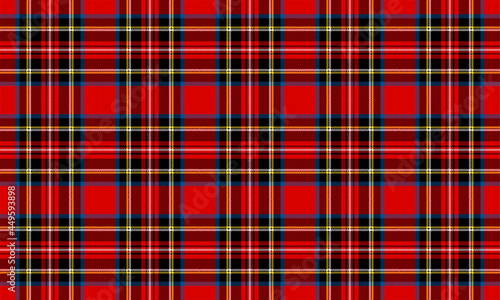 Royal Stewart tartan plaid. Scottish traditional fabric swatch. photo