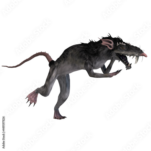 3d-illustration of an isolated giant monster rat creature