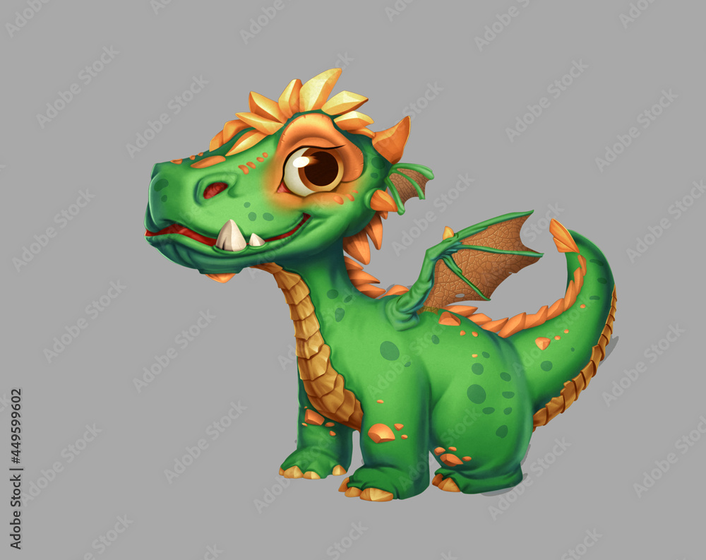 Fototapeta premium dragon cartoon dinosaur animal digital paint