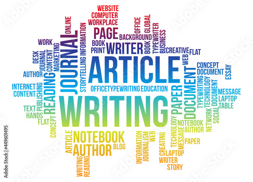 Business Concept Background, Article Writing Word Cloud Design Template