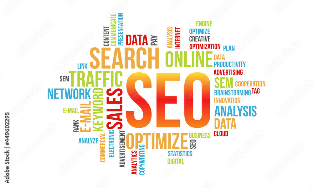 Fototapeta premium Business Concept Background, SEO Word Cloud