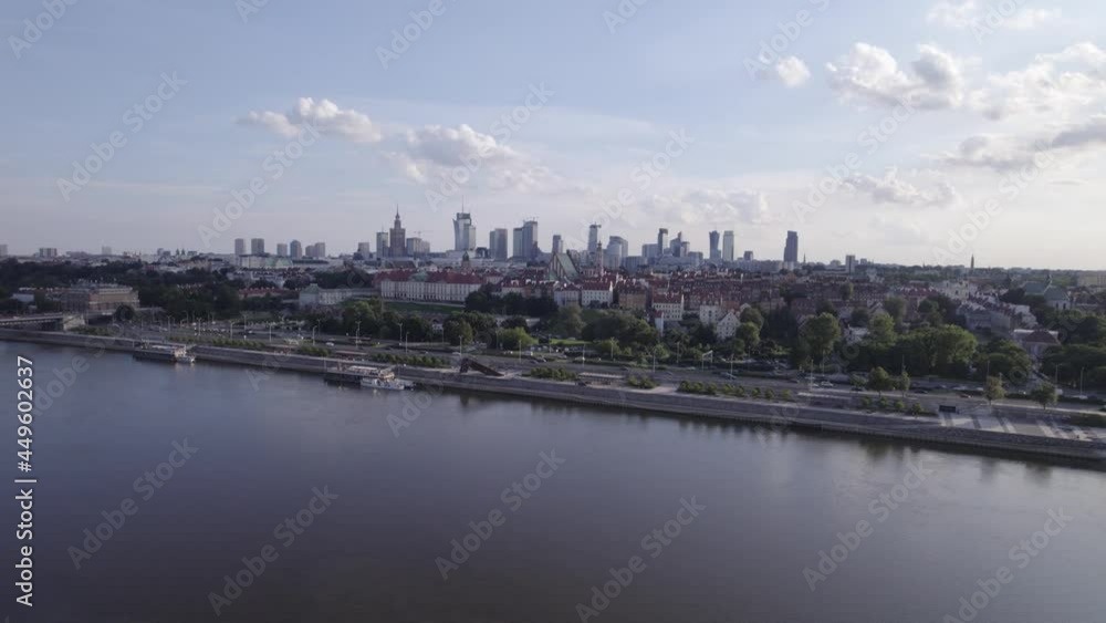 Warsaw during the day. Busy city seen from above on a beautiful sunny day. The largest city in Poland, shown in a wonderful way. Warsaw during the day. Busy city seen from above on a beautiful sunny day. The largest city in Poland, shown in a wonderful way.