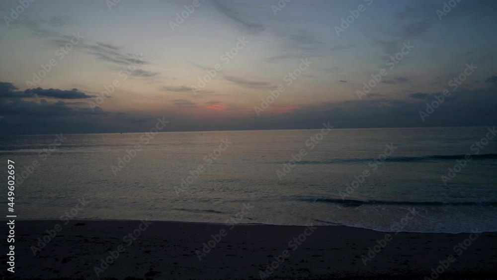 seascape sundown in late evening over sea, cloudscape