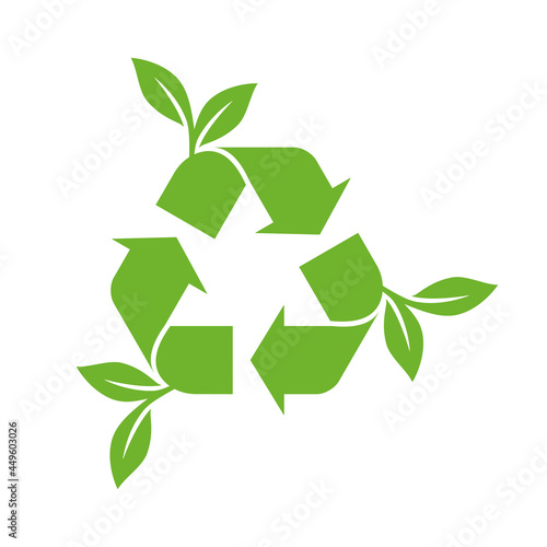 Recycle sign with leaves