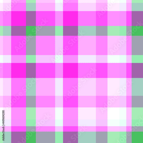 Seamless repeat Watermelon inspired pink and green tartan plaid pattern