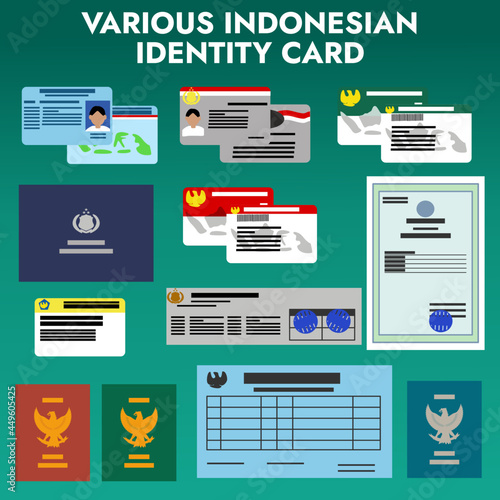 various type of Indonesian Identity card and Document suitable for any news or Illustration about Indonesian citizenship
