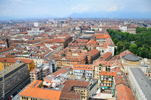View of Turin from the observation deck of Mole Antonelliana, Turin, Italy.