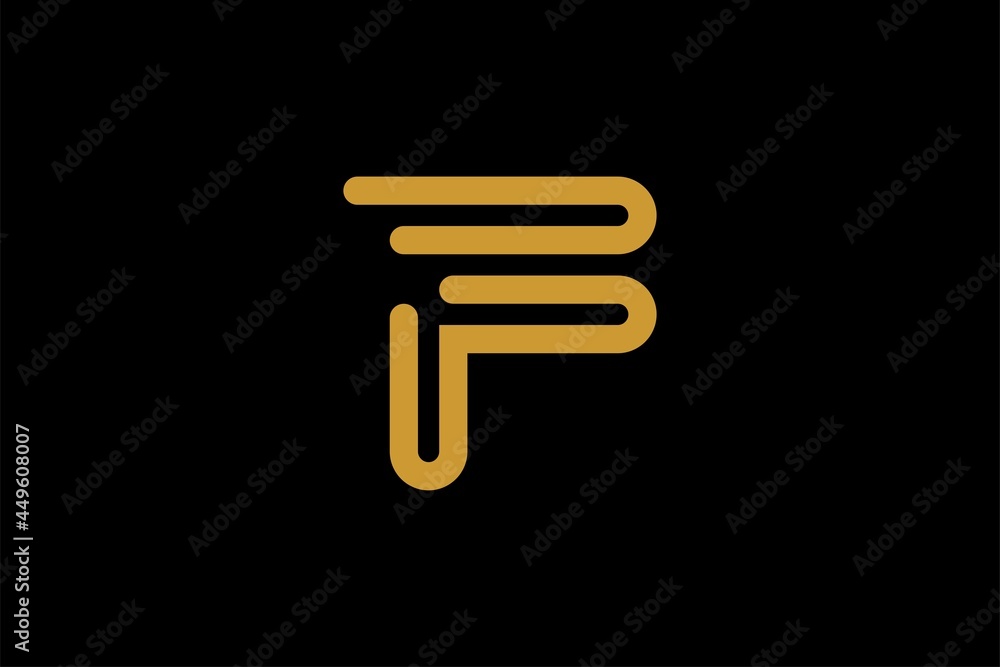Letter F line logo design vector. Monogram F type abstract symbol. Letter F line logo design vector. Monogram F type abstract symbol.